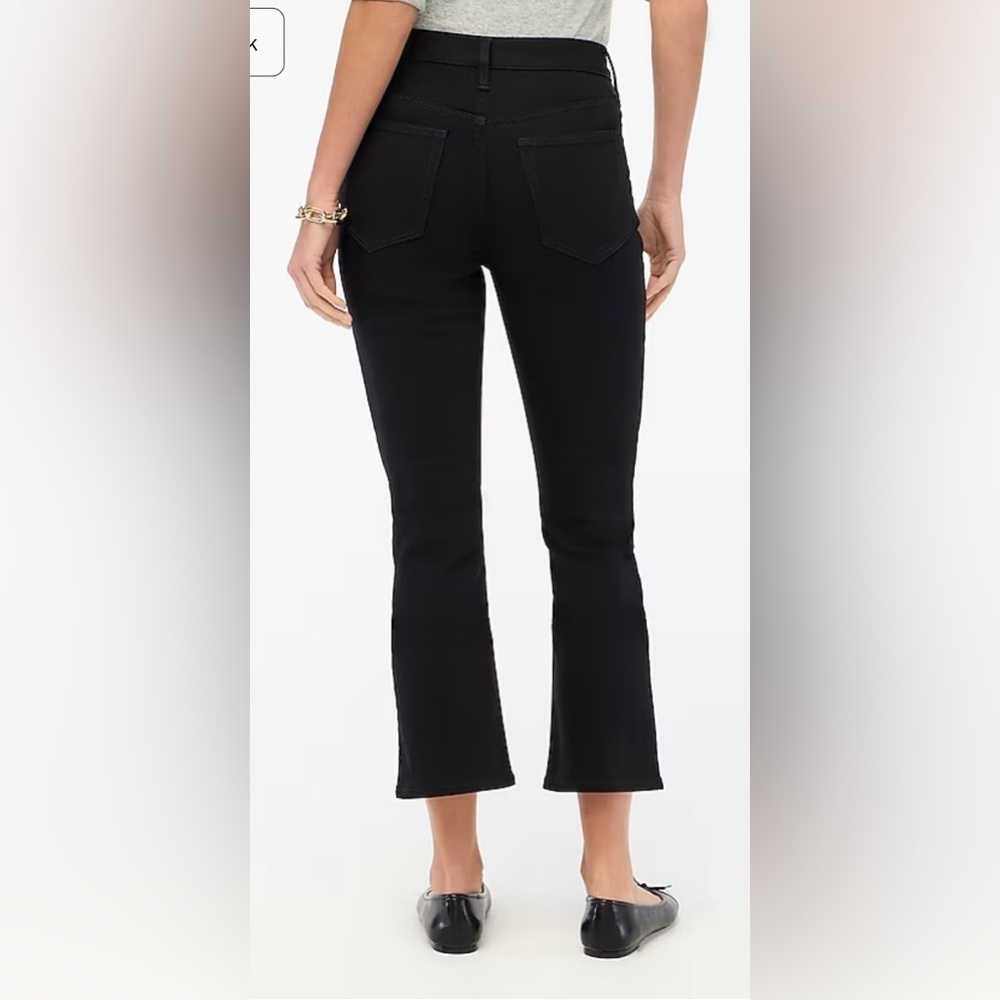 J Crew Curvy Mid-Rise Flare Crop Black Jeans size 29 - Picture 2 of 9